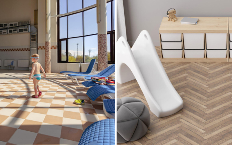 VCT flooring and LVT flooring