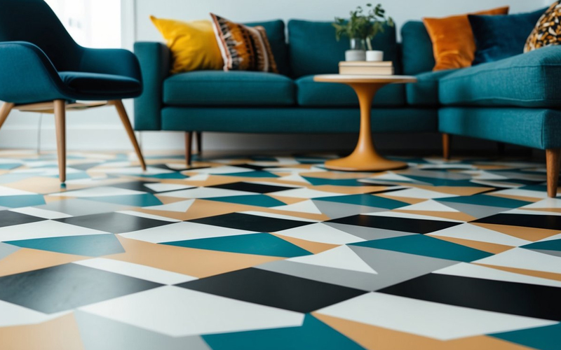 Creative colorful geometric pattern vinyl flooring