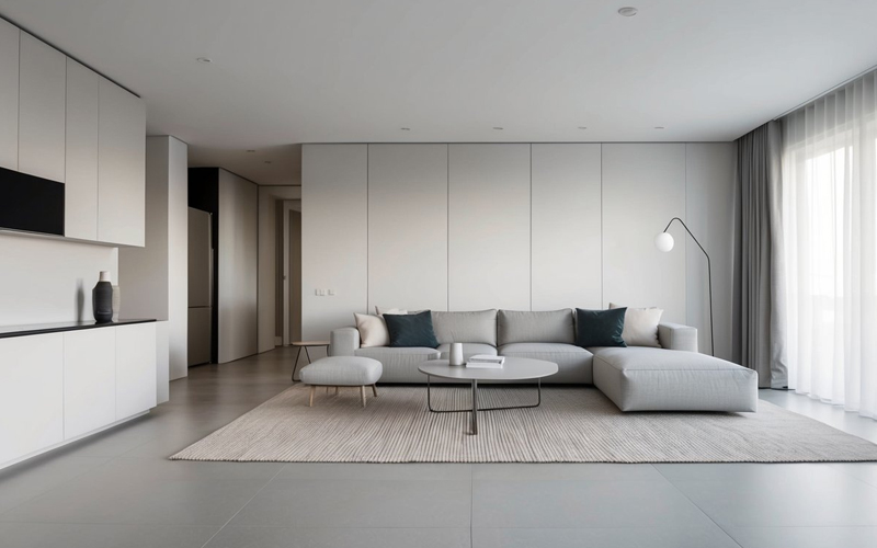 Clean and uncluttered minimalist home interior